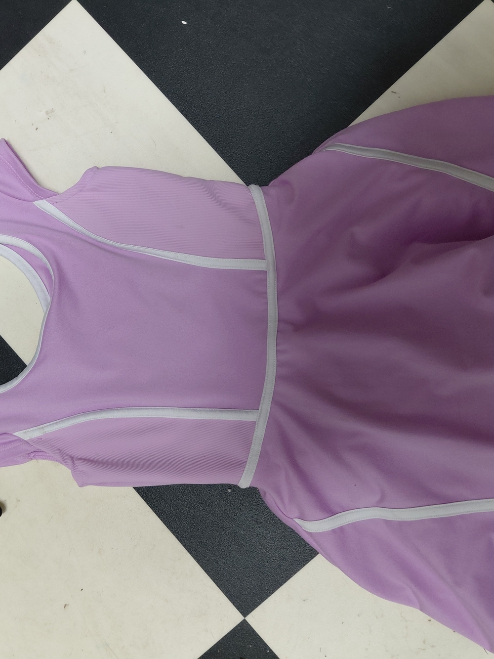 Justice Lilac Midi Athletic Dress with White Piping/ Leotard